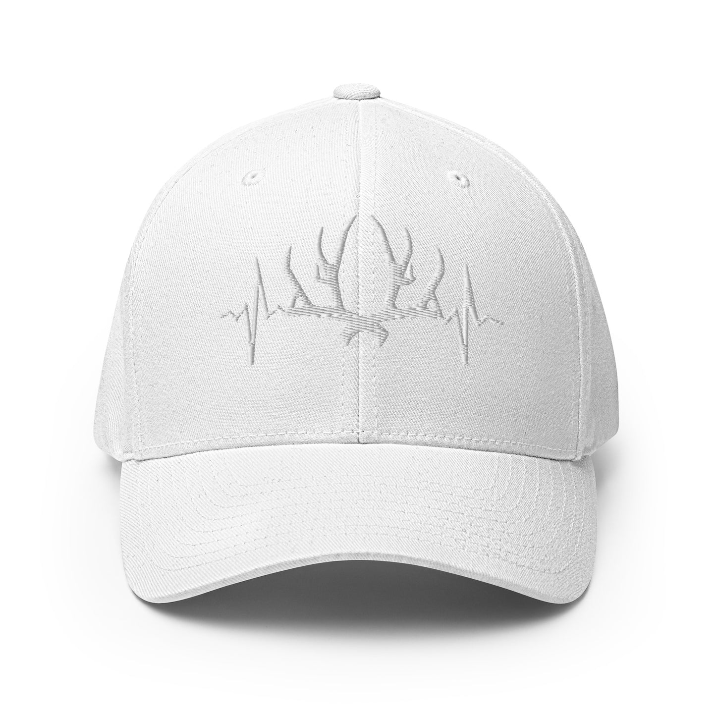 Subdued White "Heartbeat" Structured flexfit Cap