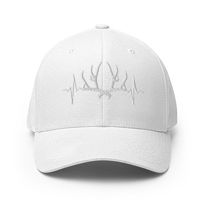 Subdued White "Heartbeat" Structured flexfit Cap