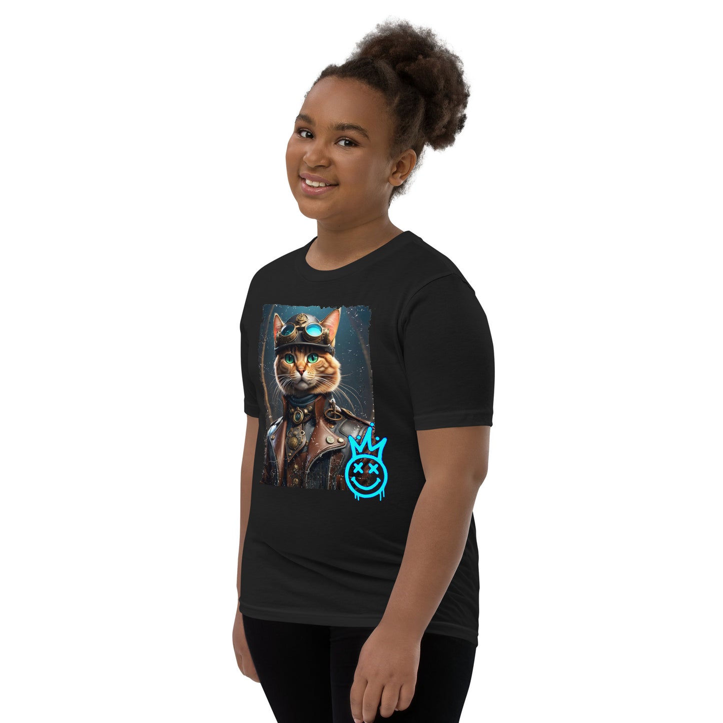 "SteamPunk Cat" Youth Short Sleeve T-Shirt